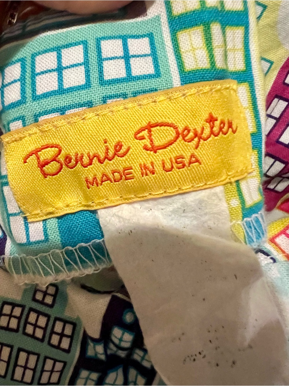 Bernie Dexter White Turquoise & Yellow House Dress